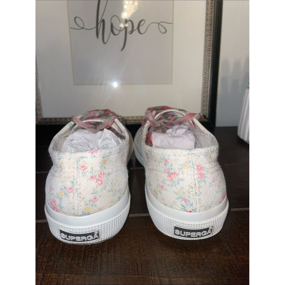 Superga X LoveShackFancy 2750 Vintage Floral Print Canvas Sneakers Size 6.5 - Picture 8 of 11
